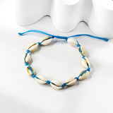 11 shells accessories blue soft bracelet 30cm steel color