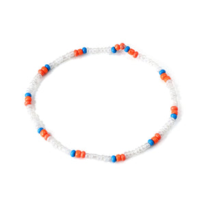 Mixed Color Beads Soft Bracelet 18cm Steel Color