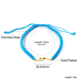 shaped accessories blue soft bracelet 24cm gold color