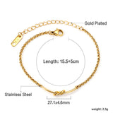 Knot Accessories Soft Bracelet 15.5+5cm Golden