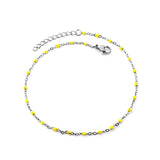 Bohemian Green Blue Yellow Beads Chain Anklets Stainless Steel Summer Ankle Bracelet Body Jewelry Gifts For Women Girl