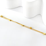 Gold 6 small square accessories soft double anklet 21 +5cm