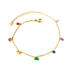 7 mixed shapes and colors anklet 20+5cm