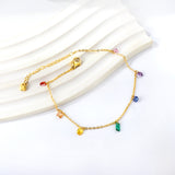 Spring 7pcs Mixed Shape Mixed Color Anklet 20+5cm