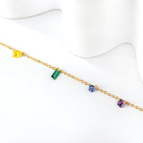 7 mixed shapes and colors anklet 20+5cm