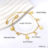 4 four-leaf clover + 4 tinker accessories anklet 19.5 +5cm