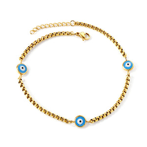 Spring 3 blue cat eye accessories anklet 23+3cm