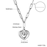 Heart Cutout Pendant Necklace 45+5cm