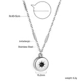 Round Pendant with Black Diamond Necklace 45+5cm