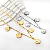 5 Round Cake Ladies Head Pendant Necklace 45+5cm