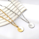 Round with Half Round White Shell with Diamond Pendant Necklace 50+5cm