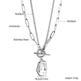 Long Alien Pendant + Matching Chain Double Chain 43cm