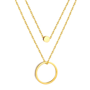 Collier Gâteau Cercle + Pendentif Cercle 46+40+5cm