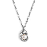 Shaped pendant with white pearl necklace 40+5cm