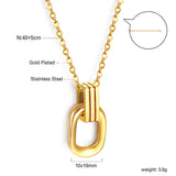 Long round frame clasp pendant necklace 40+5cm