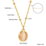 Long Round Pendant with White Zirconia Necklace 40+5cm