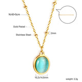 Long Round Pendant with White Zirconia Necklace 40+5cm