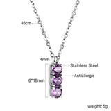 four claw three white round diamonds pendant necklace 45cm