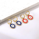 Red & Blue & Green + White Eyelet Earrings