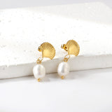 Abanico + Pendientes Perla Blanca