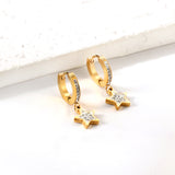 Clips d'oreilles 2x12,5 mm avec diamants en argile blanche + étoiles avec clous diamants en argile blanche