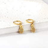 New 1.6x11mm Circle With Pineapple Earrings