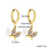 Boucles d'oreilles à tige en diamant blanc, cercle de 1,6x10mm avec coiffe de lapin