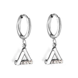 Cercle de 1,6x10 mm avec boucles d'oreilles triangle en diamant blanc