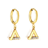 Cercle de 1,6x10 mm avec boucles d'oreilles triangle en diamant blanc