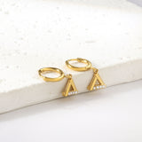 1.6x10mm circle with triangle white diamond stud earrings