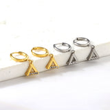 Cercle de 1,6x10 mm avec boucles d'oreilles triangle en diamant blanc