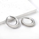 Boucles d'oreilles minimalistes en acier inoxydable pour femmes, couleur or, cercle en métal, Vintage, bijoux de fête pour filles, cadeaux 