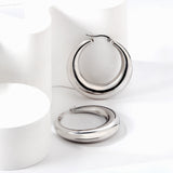 Minimalist Stainless Steel Round Large Stud Earrings