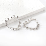 Heart shaped ear clips with steel ball 35.8*34mm