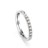 Solitaire ring with 10 small round diamonds gold/steel color