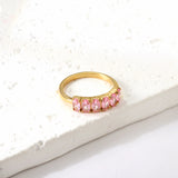 New white stone ring light luxury hundred elegant temperament metal wind