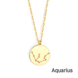 12 Zodiac Signs Virgo & Aquarius & Pisces & Gemini & Scorpio & Libra & Aries & Taurus & Cancer & Capricorn & Leo & Sagittarius Pendant Necklace