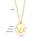 12 Zodiac Signs Virgo & Aquarius & Pisces & Gemini & Scorpio & Libra & Aries & Taurus & Cancer & Capricorn & Leo & Sagittarius Pendant Necklace