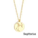 12 Zodiac Signs Virgo & Aquarius & Pisces & Gemini & Scorpio & Libra & Aries & Taurus & Cancer & Capricorn & Leo & Sagittarius Pendant Necklace