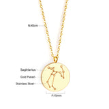 12 Zodiac Signs Virgo & Aquarius & Pisces & Gemini & Scorpio & Libra & Aries & Taurus & Cancer & Capricorn & Leo & Sagittarius Pendant Necklace