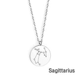 12 Zodiac Signs Virgo & Aquarius & Pisces & Gemini & Scorpio & Libra & Aries & Taurus & Cancer & Capricorn & Leo & Sagittarius Pendant Necklace