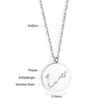 12 Zodiac Signs Virgo & Aquarius & Pisces & Gemini & Scorpio & Libra & Aries & Taurus & Cancer & Capricorn & Leo & Sagittarius Pendant Necklace