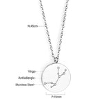 12 Zodiac Signs Virgo & Aquarius & Pisces & Gemini & Scorpio & Libra & Aries & Taurus & Cancer & Capricorn & Leo & Sagittarius Pendant Necklace