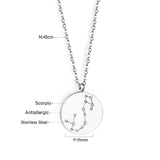 12 Zodiac Signs Virgo & Aquarius & Pisces & Gemini & Scorpio & Libra & Aries & Taurus & Cancer & Capricorn & Leo & Sagittarius Pendant Necklace