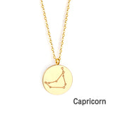 12 Zodiac Signs Virgo & Aquarius & Pisces & Gemini & Scorpio & Libra & Aries & Taurus & Cancer & Capricorn & Leo & Sagittarius Pendant Necklace