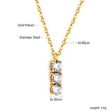 four claw three white round diamonds pendant necklace 45cm