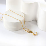 Heart Shaped White Shell Pendant Necklace 42+6cm Gold Color