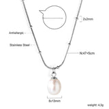 White pearl pendant necklace 47+5cm