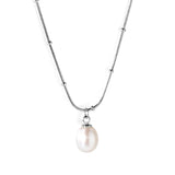 White pearl pendant necklace 47+5cm