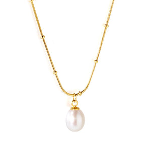 White pearl pendant necklace 47+5cm